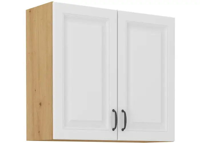 Wisząca szafka do kuchni SOFI 80 G-72 2F biały mat / dąb artisan